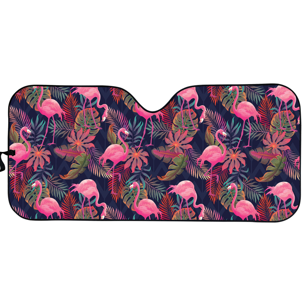 Tropical Flamingo Aloha Pattern Print Car Sun Shade