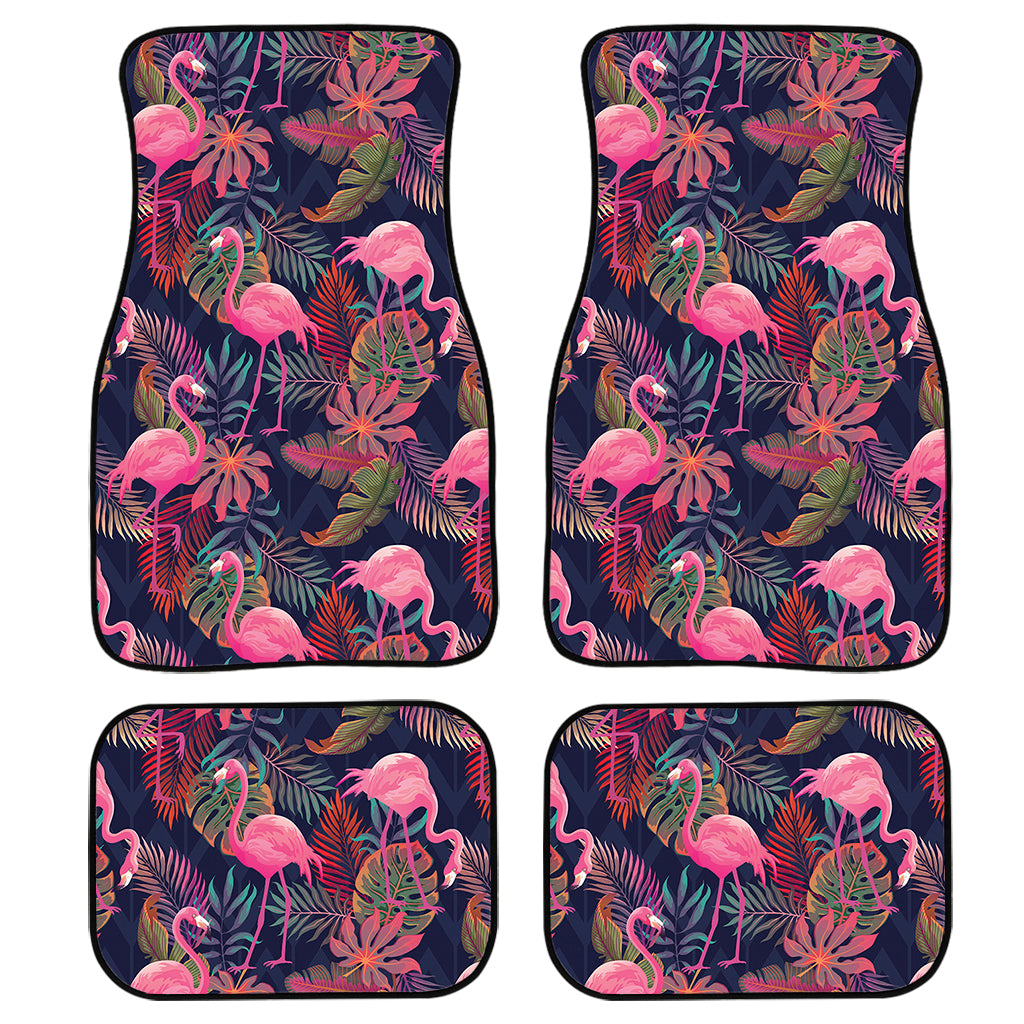 Tropical Flamingo Aloha Pattern Print Front and Back Car Floor Mats