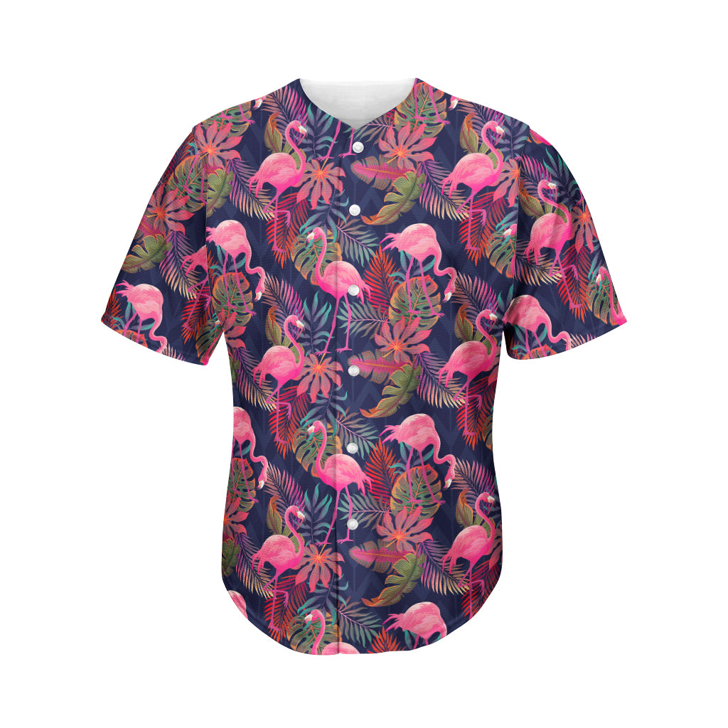 Tropical Flamingo Aloha Pattern Print Men's Baseball Jersey