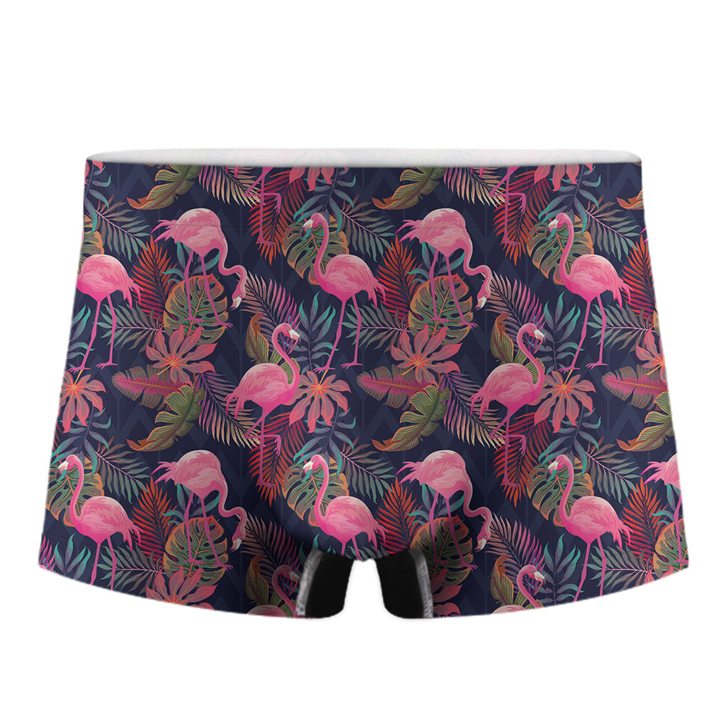 Tropical Flamingo Aloha Pattern Print Men's Boxer Briefs