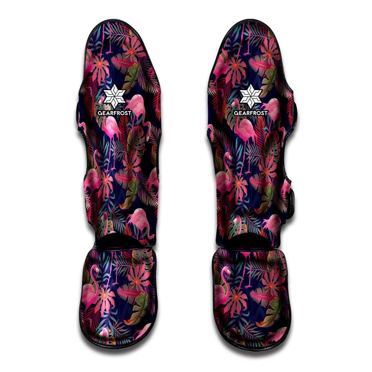 Tropical Flamingo Aloha Pattern Print Muay Thai Shin Guards