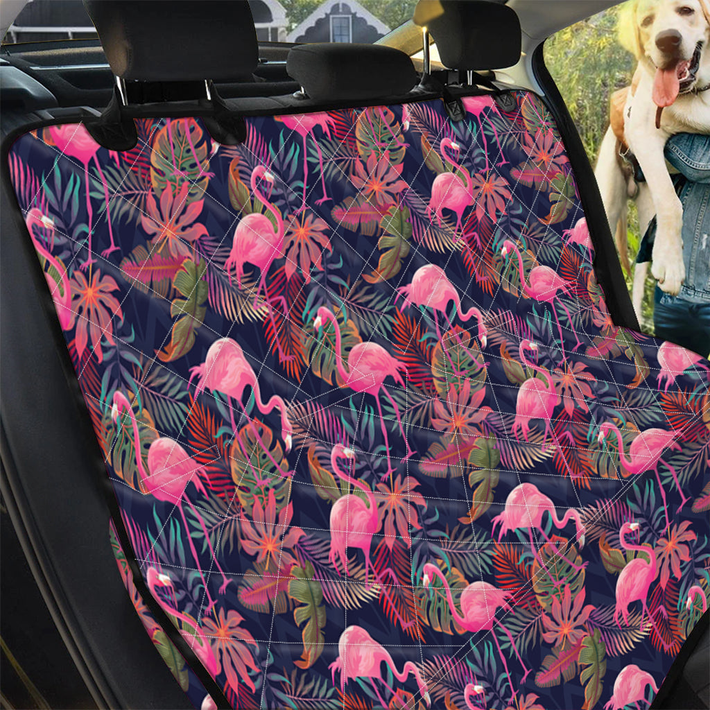 Tropical Flamingo Aloha Pattern Print Pet Car Back Seat Cover