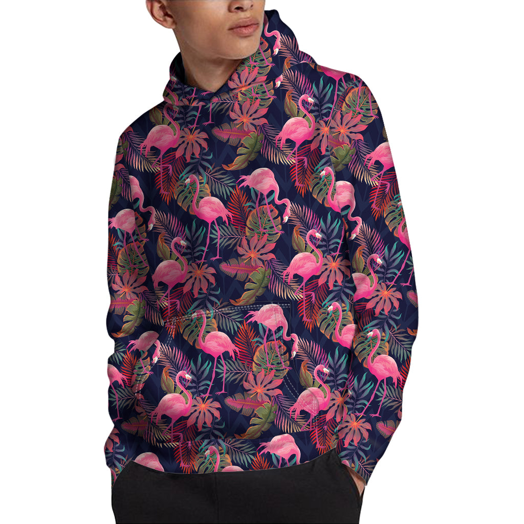 Tropical Flamingo Aloha Pattern Print Pullover Hoodie