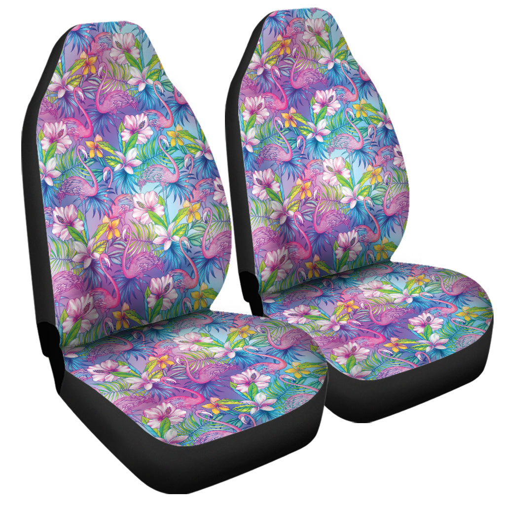 Tropical Flamingo And Hibiscus Print Universal Fit Car Seat Covers