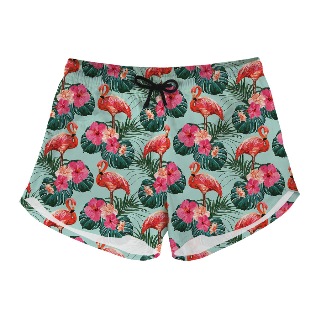 Tropical Floral Flamingo Pattern Print Women's Shorts