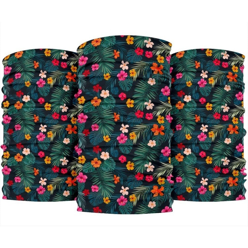 Tropical Flowers Hawaii Pattern Print 3-Pack Bandanas