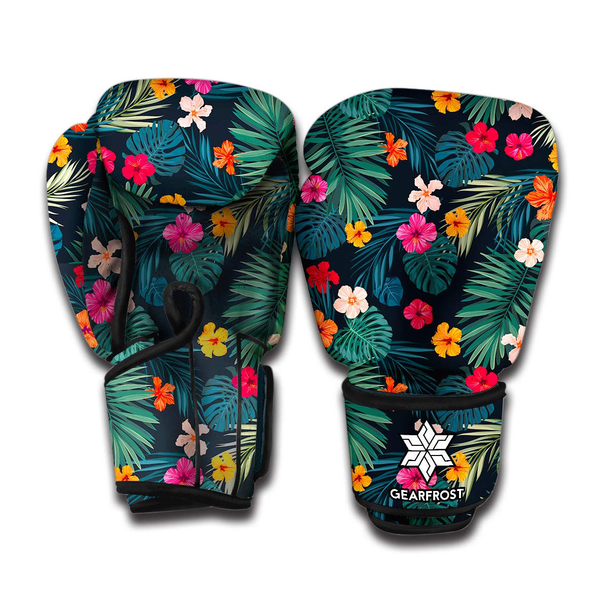 Tropical Flowers Hawaii Pattern Print Boxing Gloves