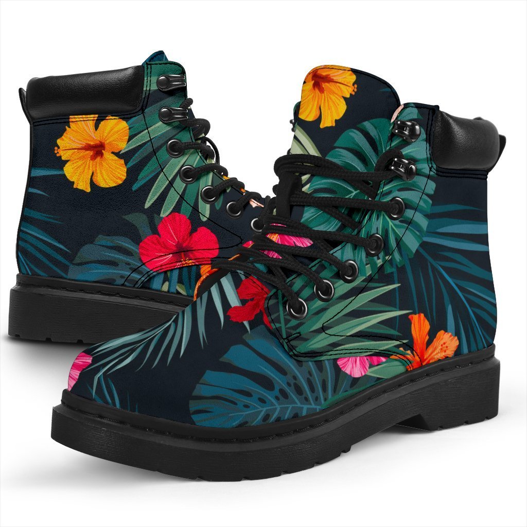 Tropical Flowers Hawaii Pattern Print Classic Boots