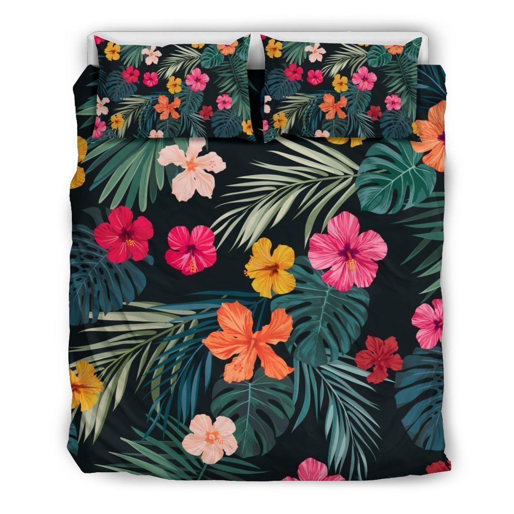 Tropical Flowers Hawaii Pattern Print Duvet Cover Bedding Set