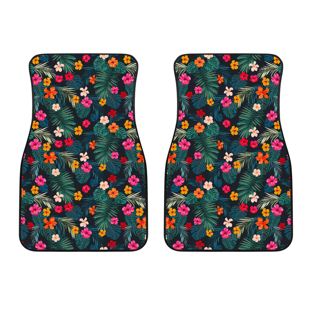 Tropical Flowers Hawaii Pattern Print Front Car Floor Mats