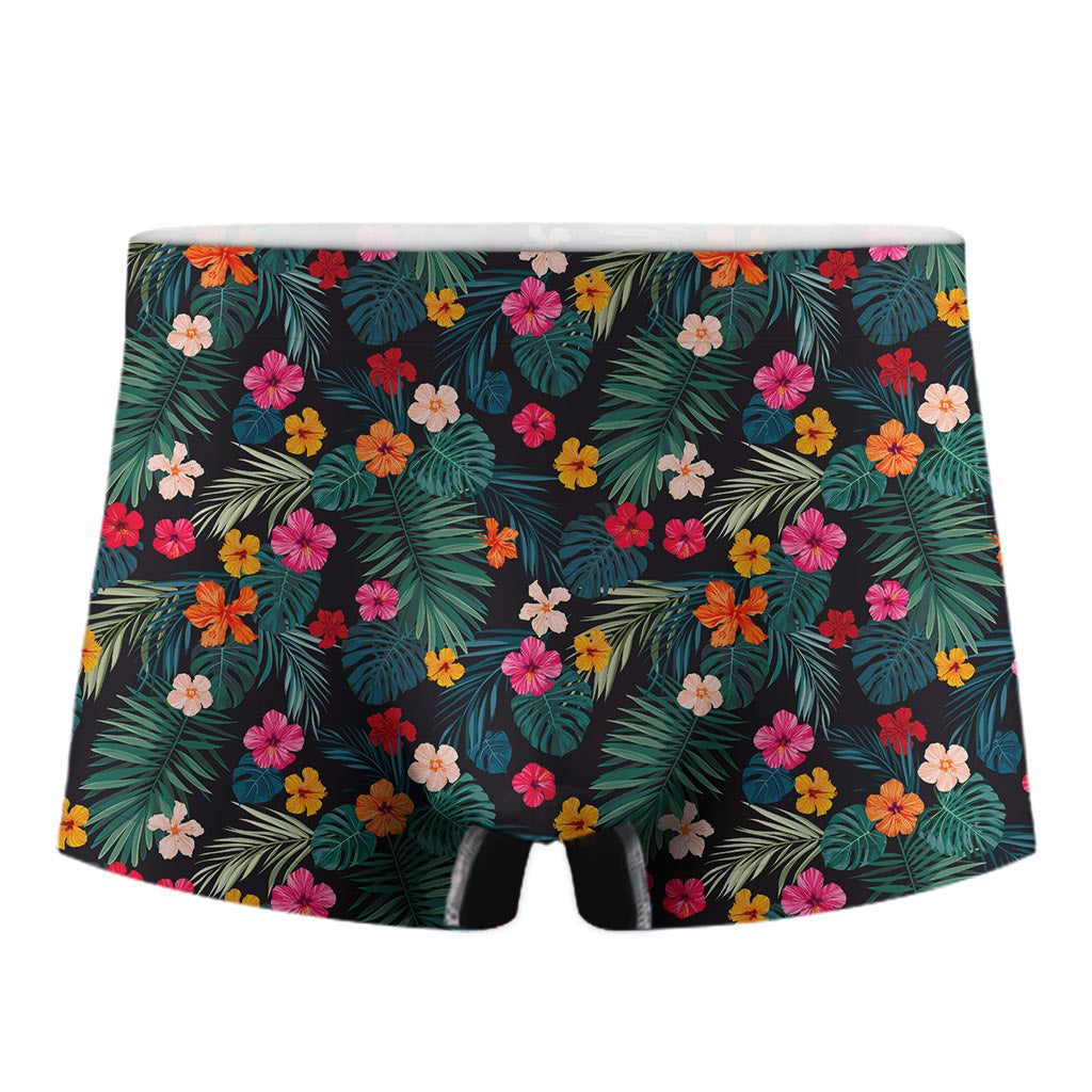 Tropical Flowers Hawaii Pattern Print Men's Boxer Briefs