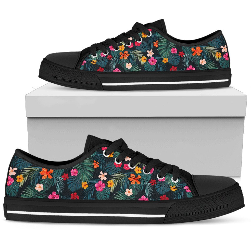 Tropical Flowers Hawaii Pattern Print Men's Low Top Shoes