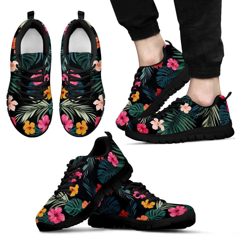 Tropical Flowers Hawaii Pattern Print Men's Sneakers