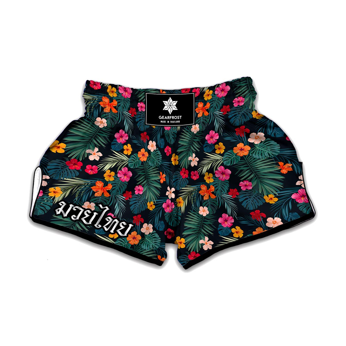 Tropical Flowers Hawaii Pattern Print Muay Thai Boxing Shorts