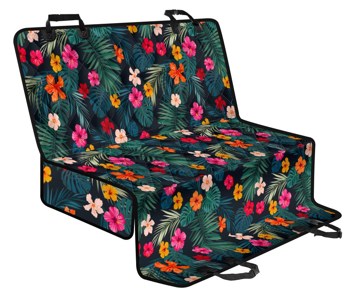 Tropical Flowers Hawaii Pattern Print Pet Car Back Seat Cover