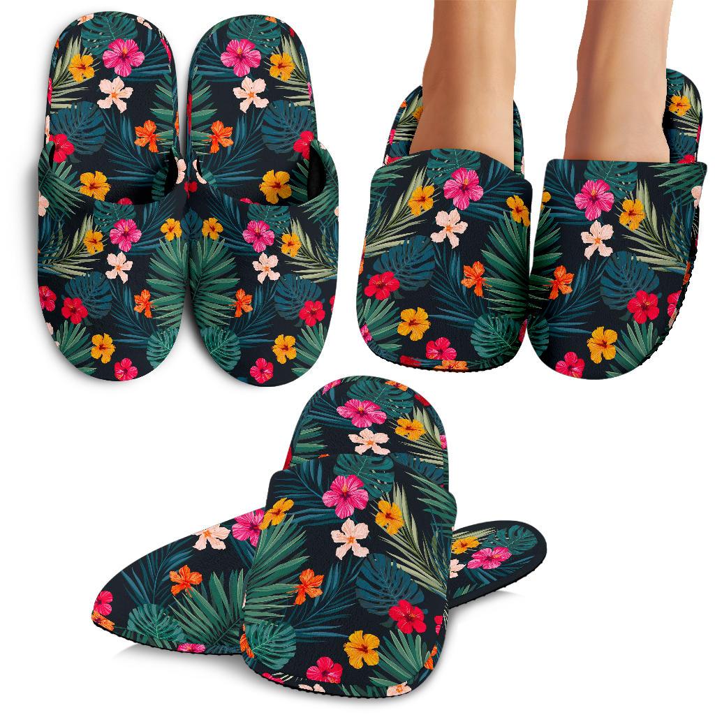 Tropical Flowers Hawaii Pattern Print Slippers