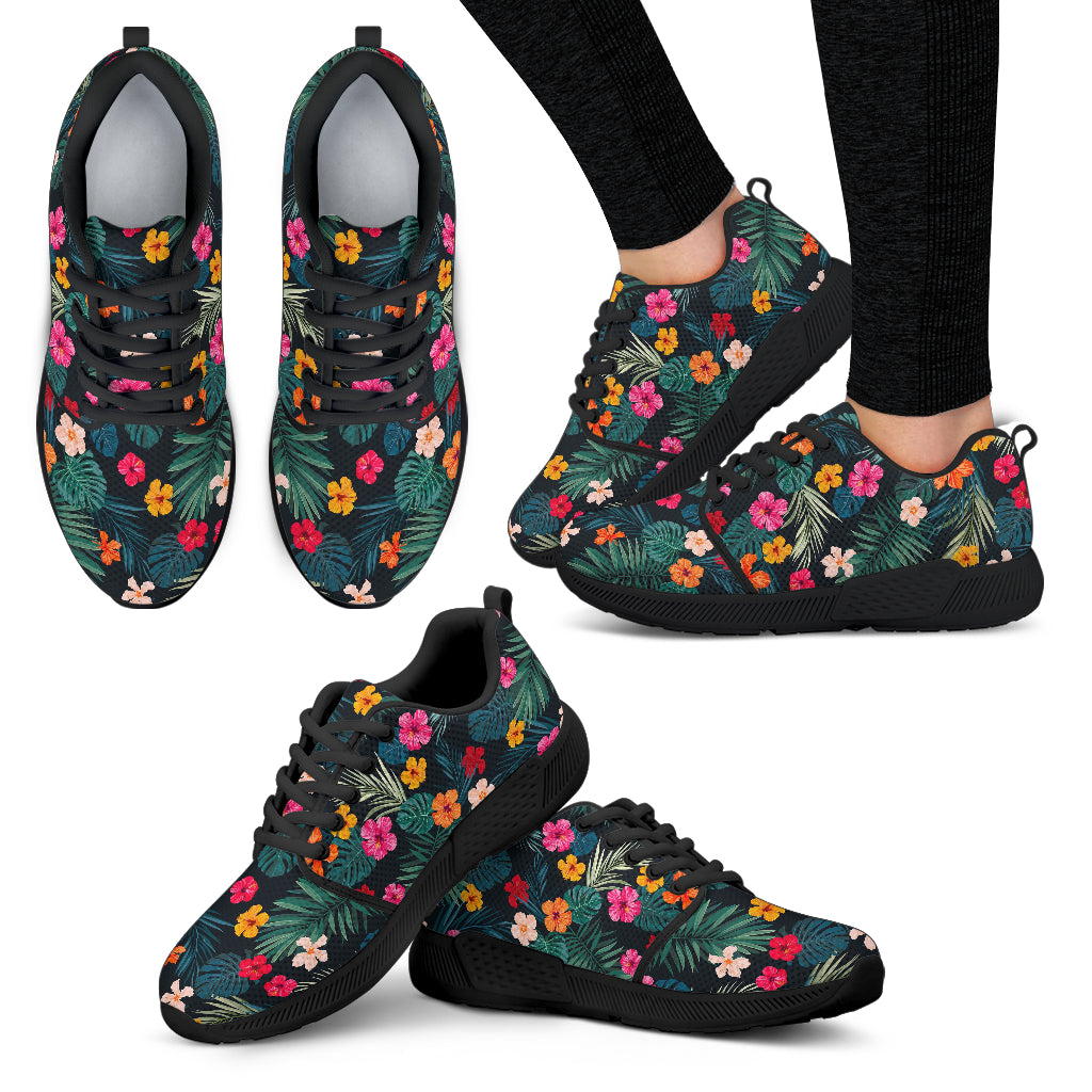 Tropical Flowers Hawaii Pattern Print Women's Athletic Shoes