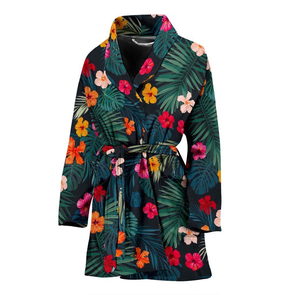 Tropical Flowers Hawaii Pattern Print Women's Bathrobe