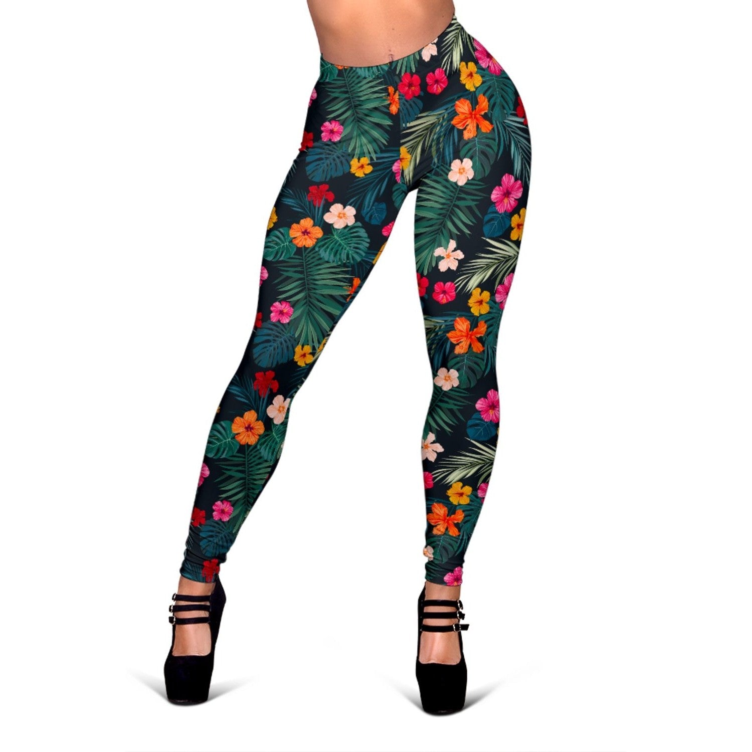 Tropical Flowers Hawaii Pattern Print Women's Leggings