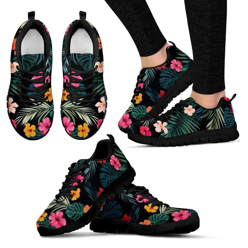 Tropical Flowers Hawaii Pattern Print Women's Sneakers