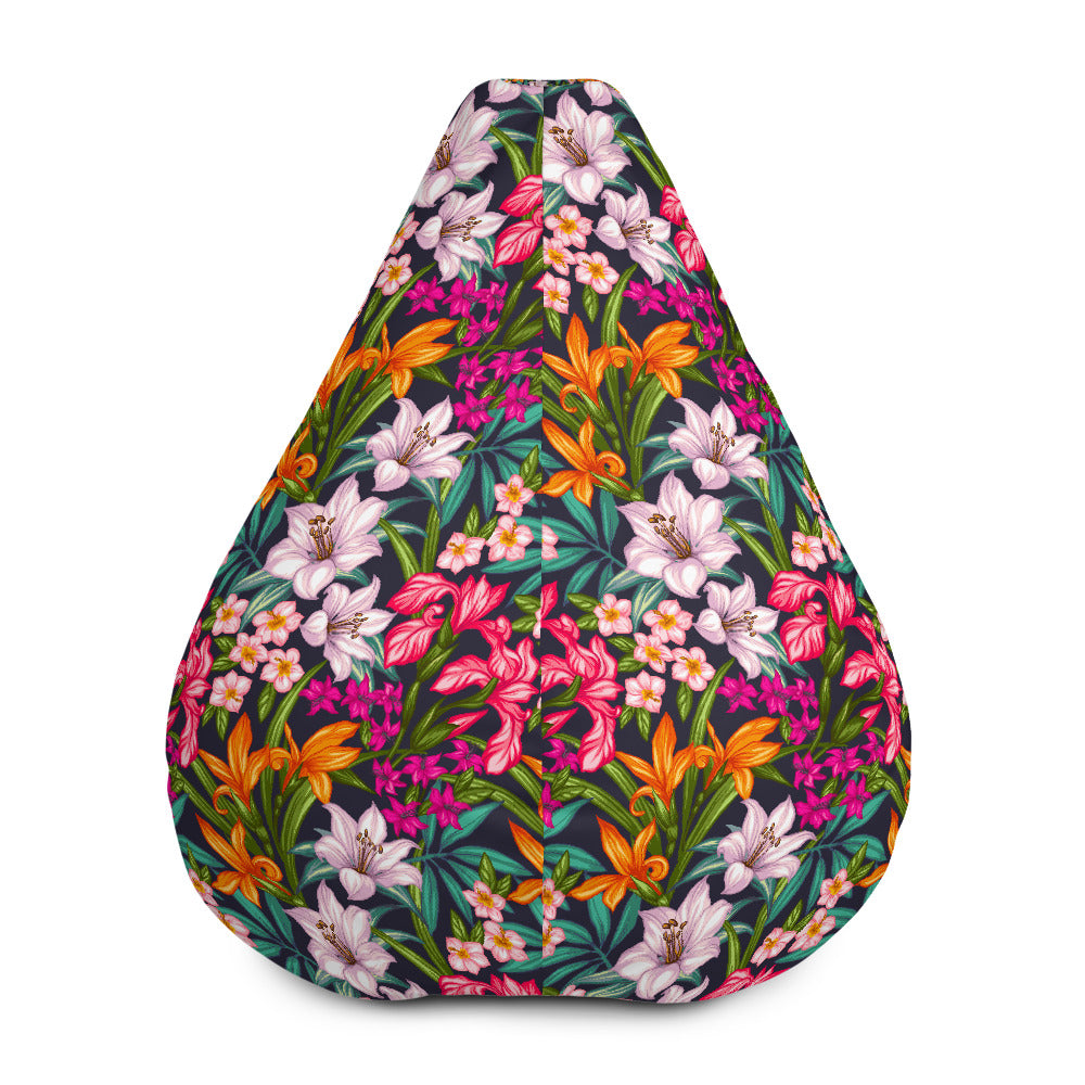 Tropical Flowers Pattern Print Bean Bag Cover