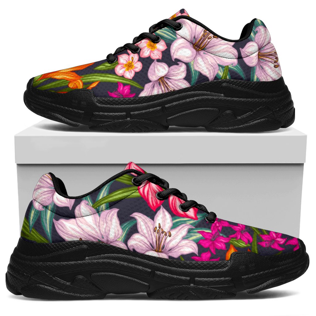 Tropical Flowers Pattern Print Chunky Sneakers