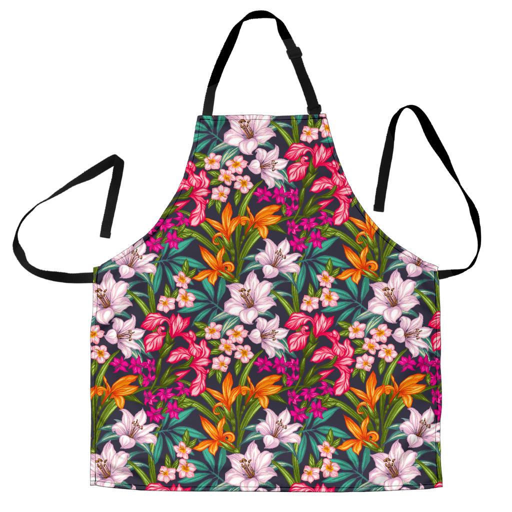 Tropical Flowers Pattern Print Men's Apron