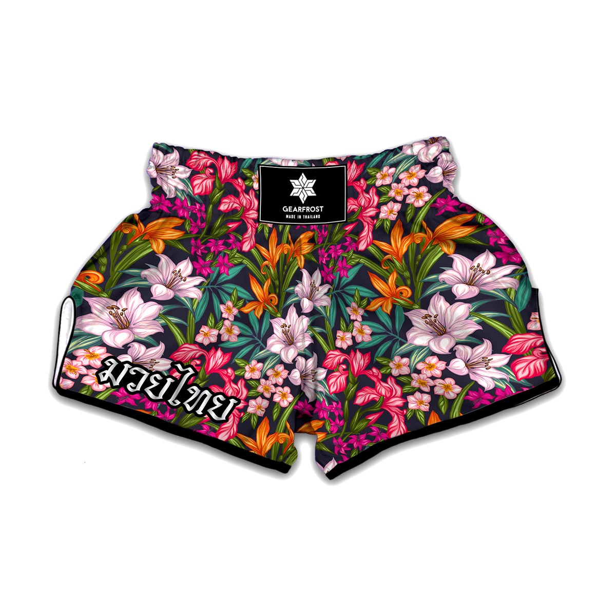 Tropical Flowers Pattern Print Muay Thai Boxing Shorts