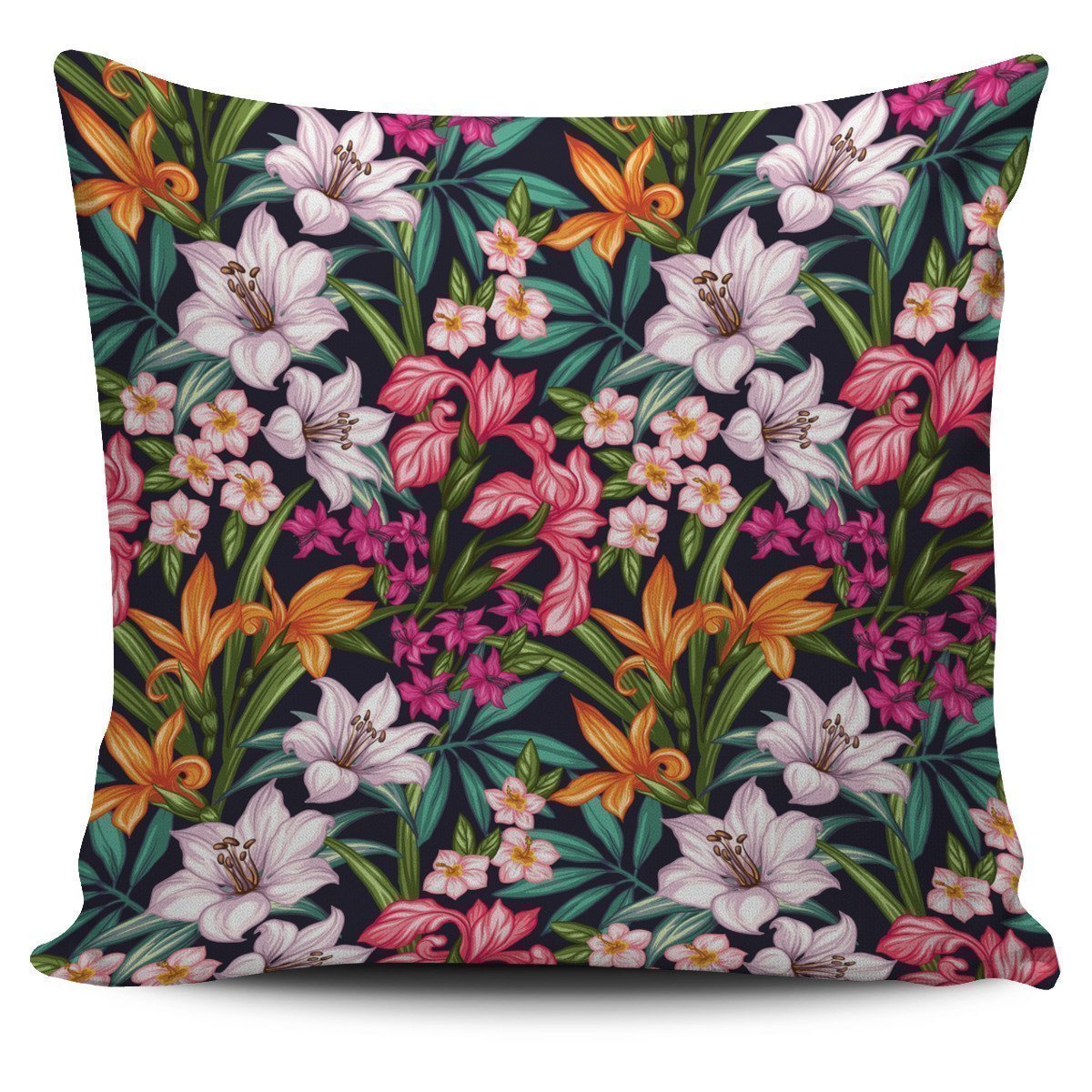 Tropical Flowers Pattern Print Pillow Cover