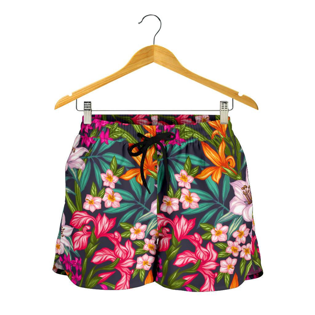 Tropical Flowers Pattern Print Women's Shorts