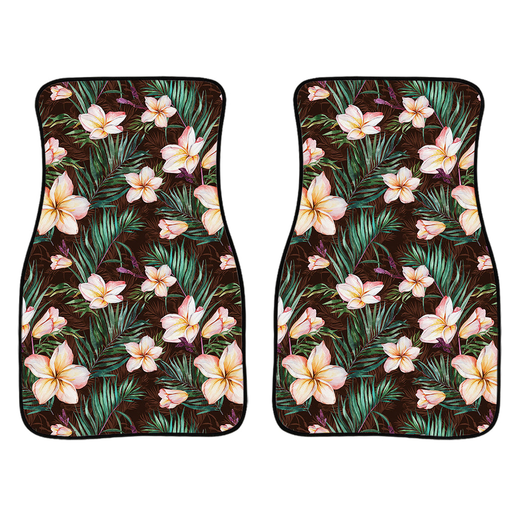 Tropical Frangipani Flower Print Front Car Floor Mats