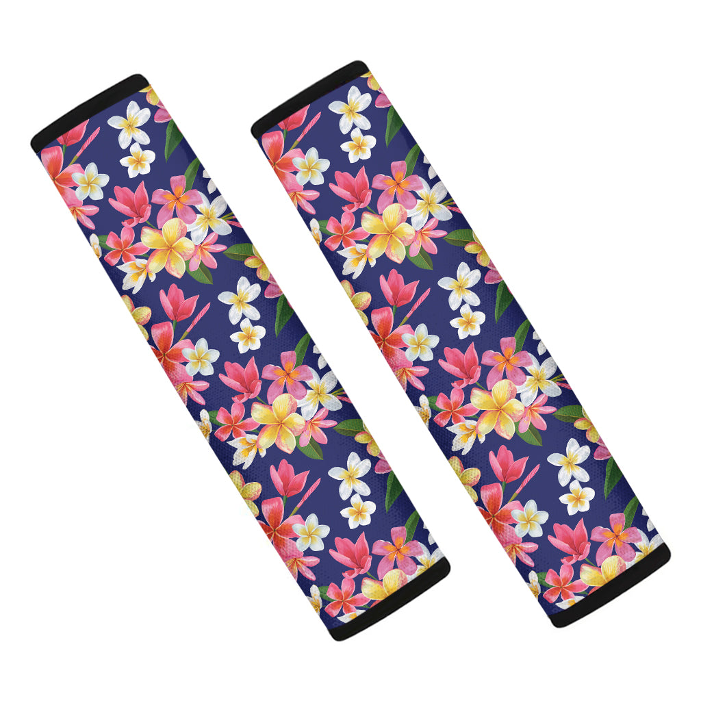 Tropical Frangipani Plumeria Print Car Seat Belt Covers