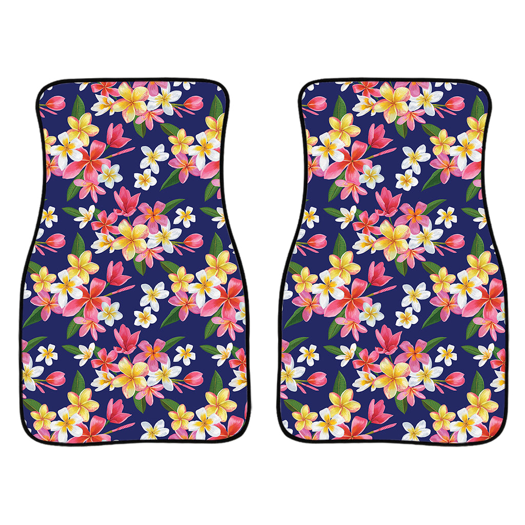 Tropical Frangipani Plumeria Print Front Car Floor Mats