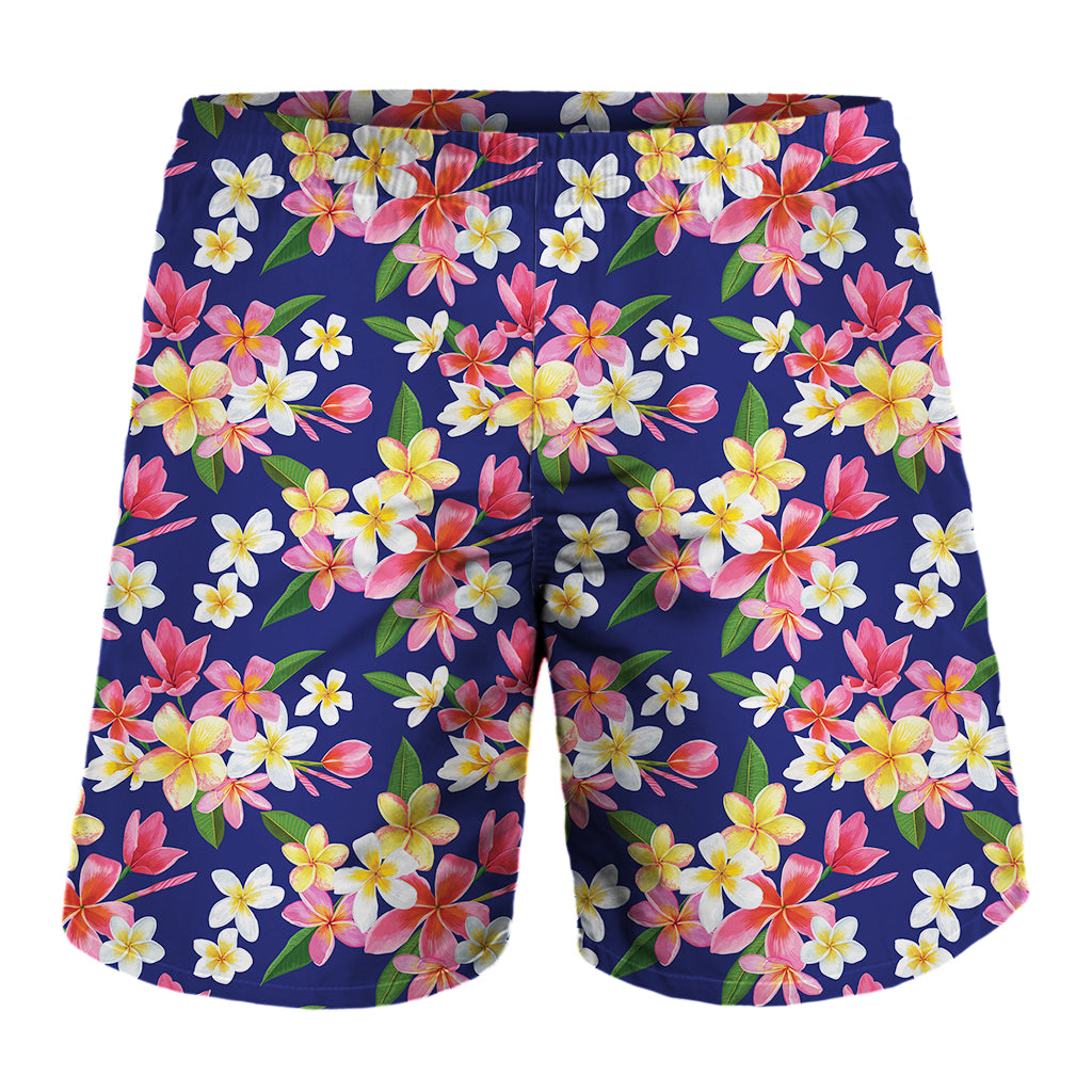 Tropical Frangipani Plumeria Print Men's Shorts