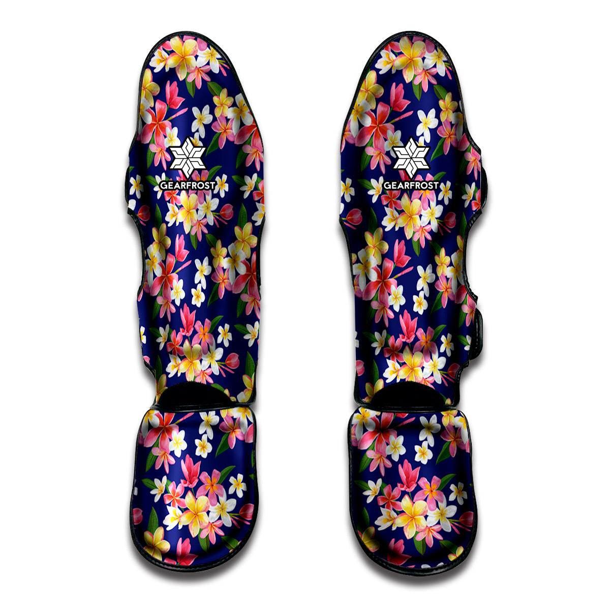 Tropical Frangipani Plumeria Print Muay Thai Shin Guards