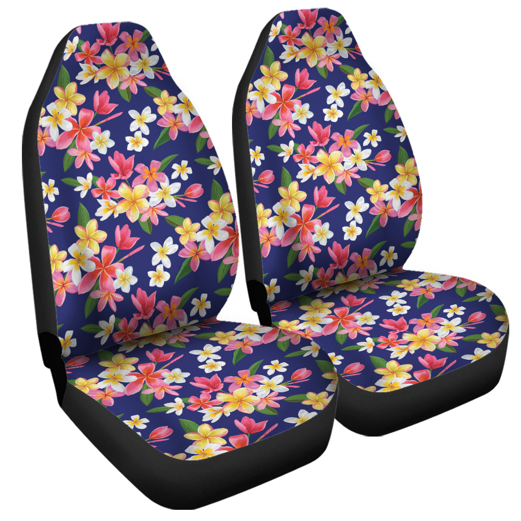 Tropical Frangipani Plumeria Print Universal Fit Car Seat Covers