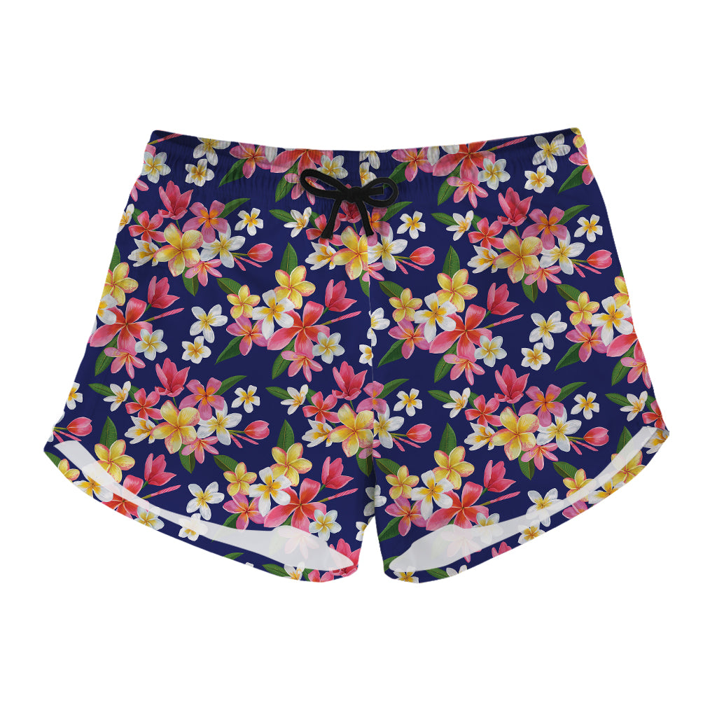 Tropical Frangipani Plumeria Print Women's Shorts