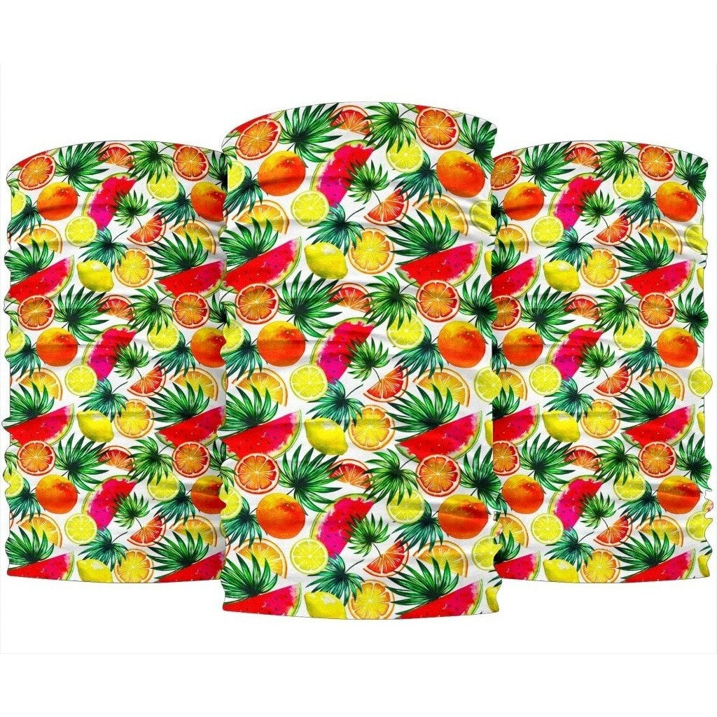 Tropical Fruit Leaf Pattern Print 3-Pack Bandanas