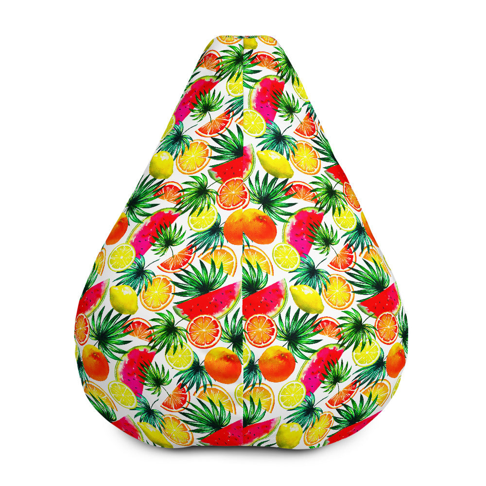 Tropical Fruit Leaf Pattern Print Bean Bag Cover