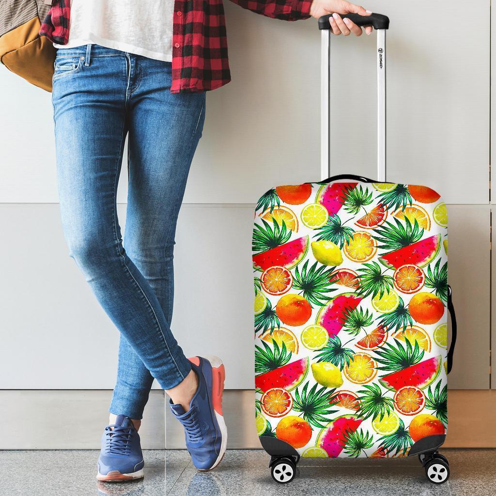 Tropical Fruit Leaf Pattern Print Luggage Cover