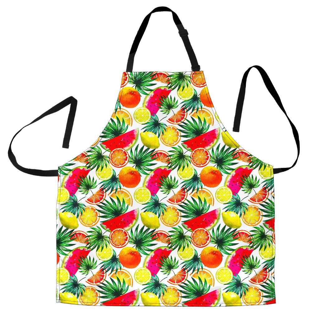 Tropical Fruit Leaf Pattern Print Men's Apron