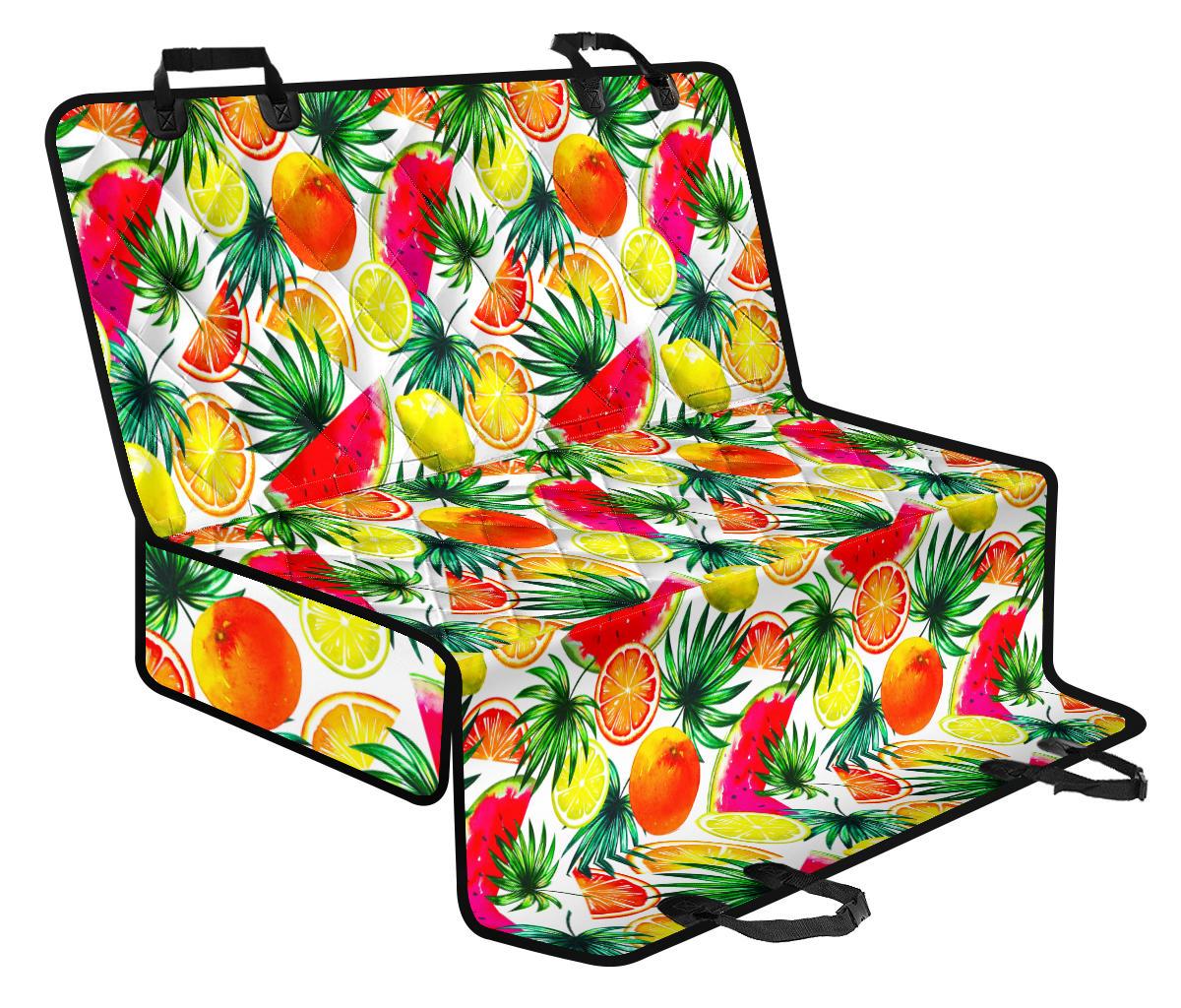 Tropical Fruit Leaf Pattern Print Pet Car Back Seat Cover