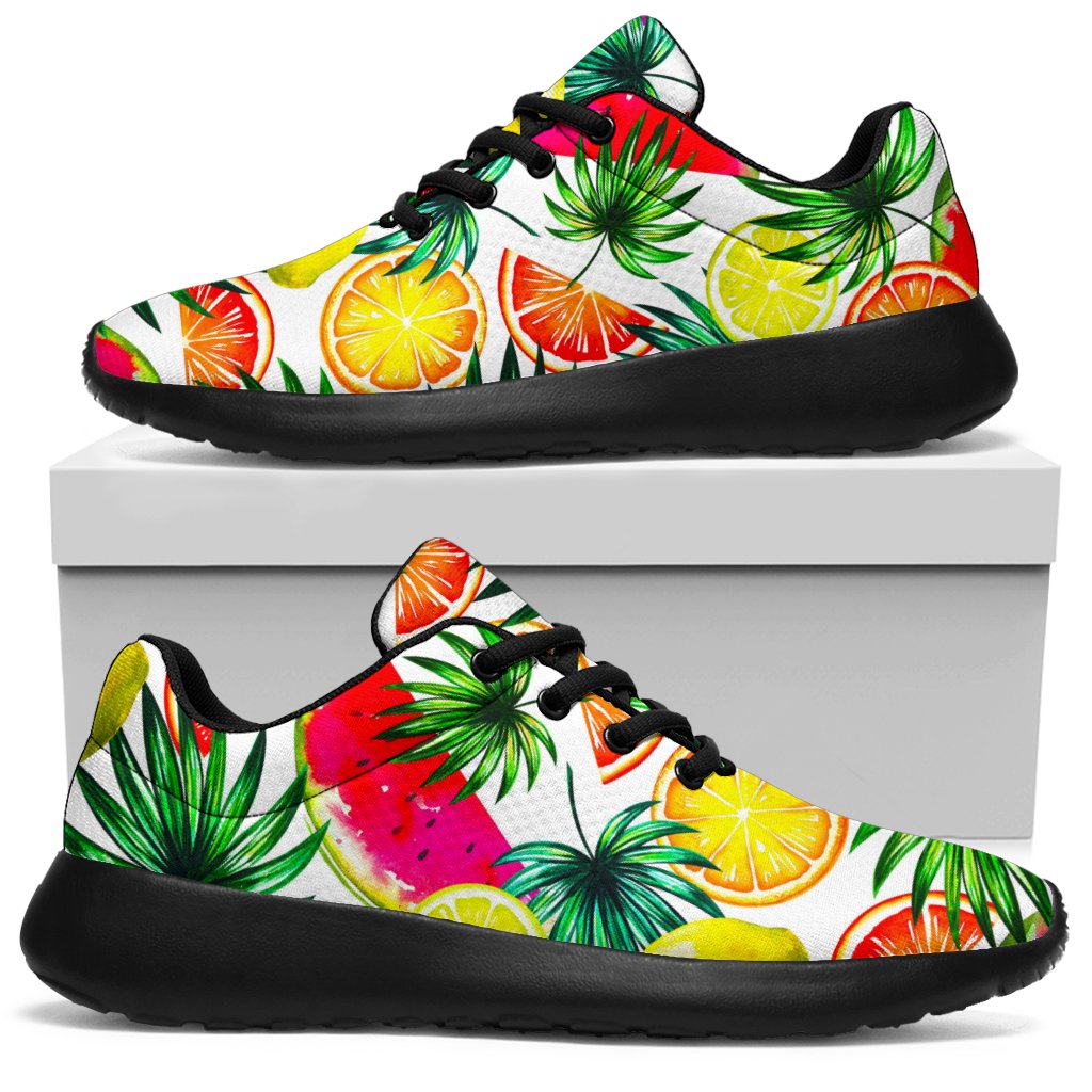 Tropical Fruit Leaf Pattern Print Sport Sneakers