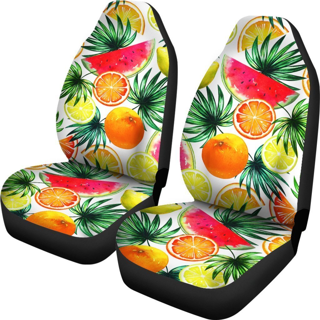 Tropical Fruit Leaf Pattern Print Universal Fit Car Seat Covers