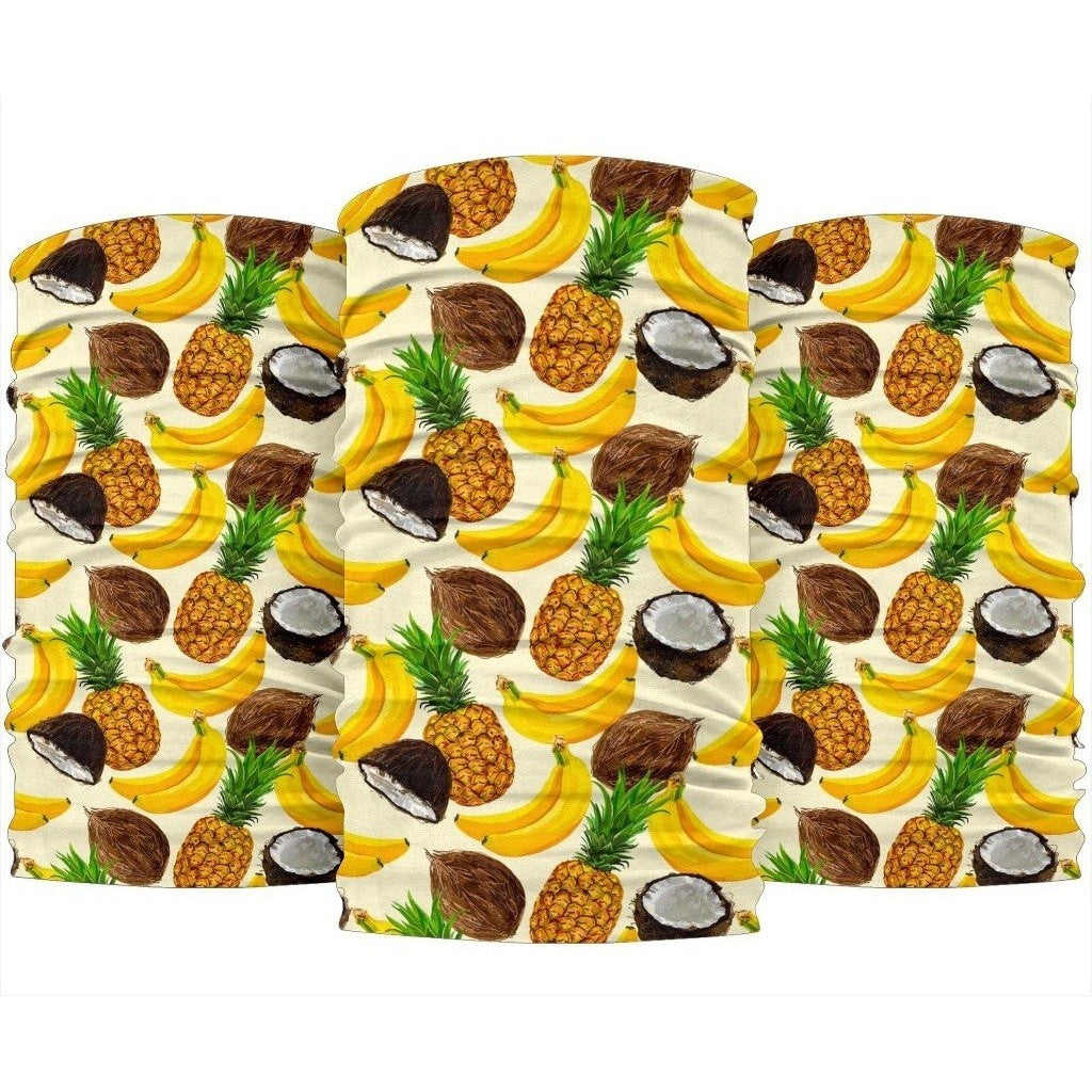 Tropical Fruits Pattern Print 3-Pack Bandanas