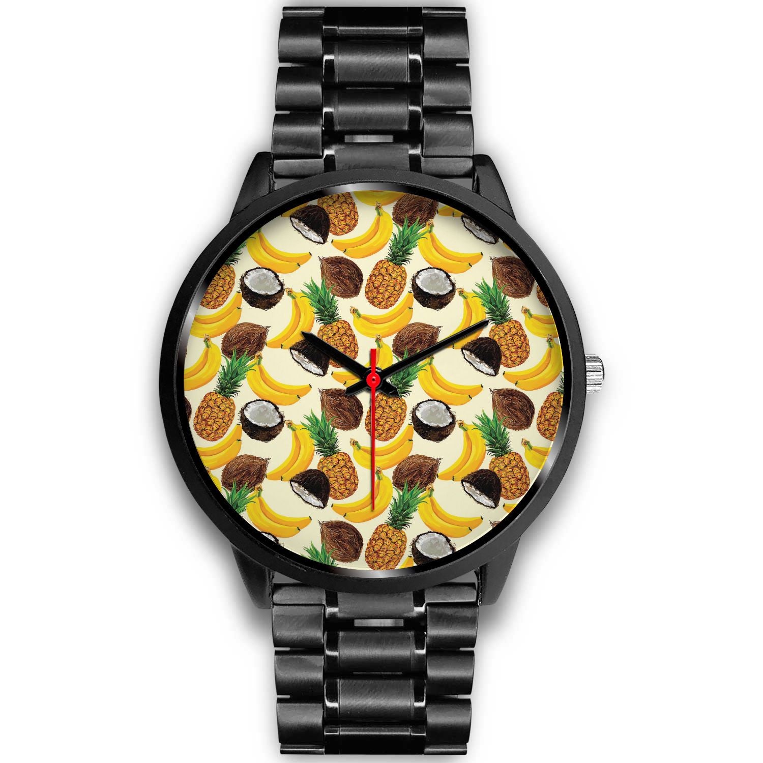 Tropical Fruits Pattern Print Black Watch