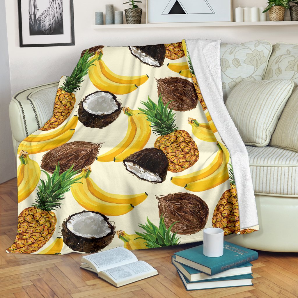 Tropical Fruits Pattern Print Blanket