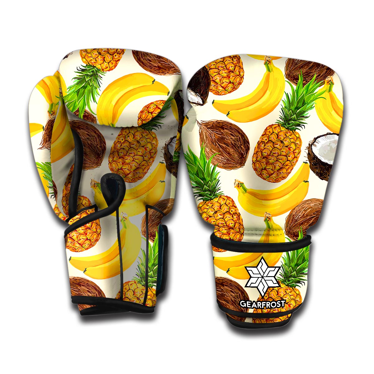 Tropical Fruits Pattern Print Boxing Gloves