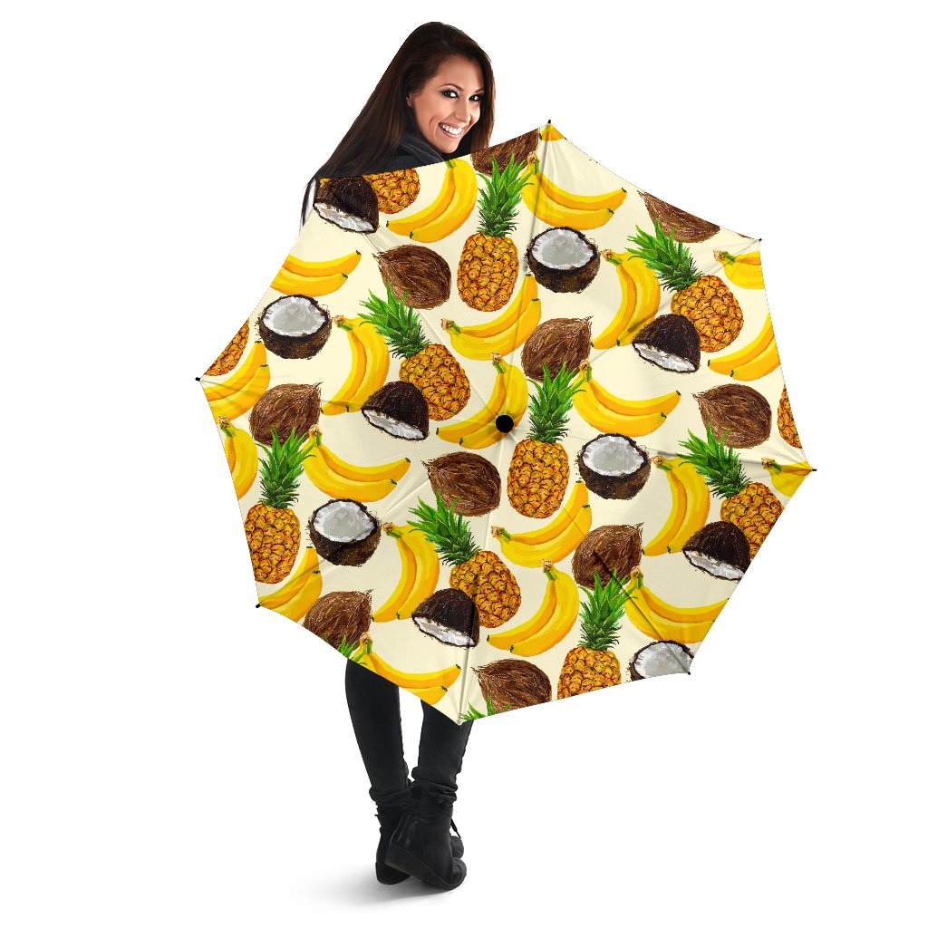 Tropical Fruits Pattern Print Foldable Umbrella