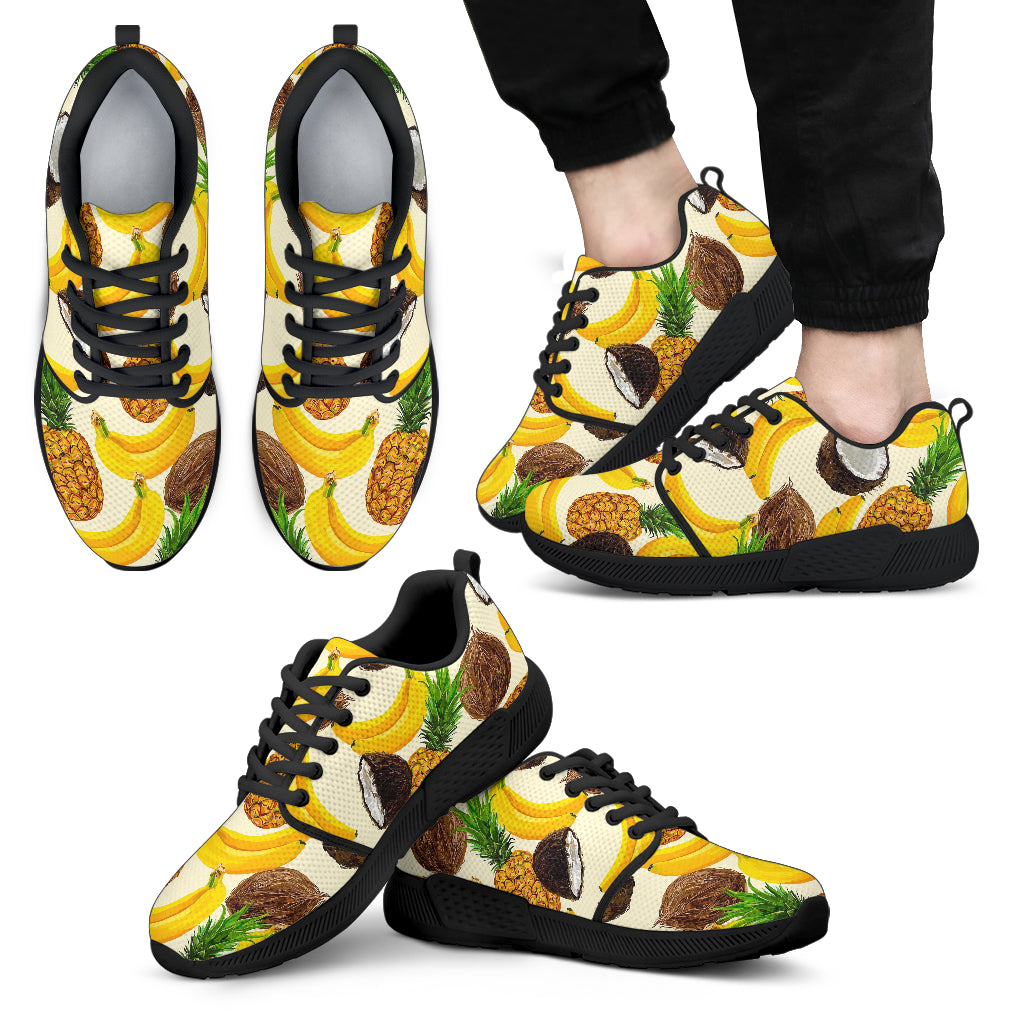 Tropical Fruits Pattern Print Men's Athletic Shoes